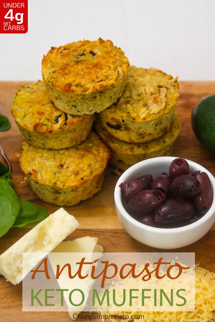 Antipasto Keto Muffins - CrazySimpleKeto.com