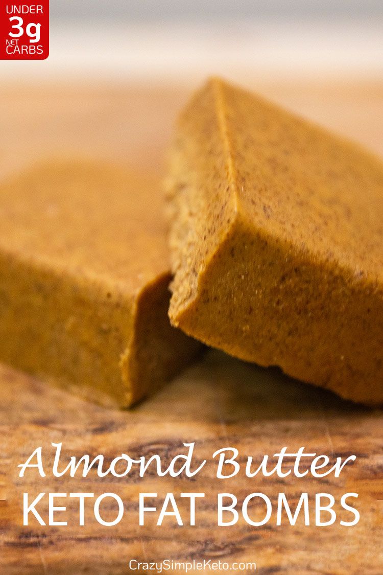 Almond Butter Keto Fat Bomb with No Sweetener - CrazySimpleKeto.com