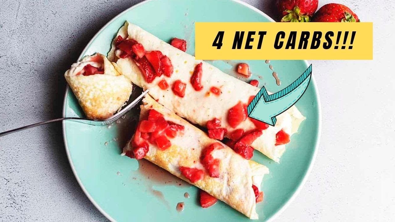 Keto Crepes With Strawberry Cream Cheese Filling