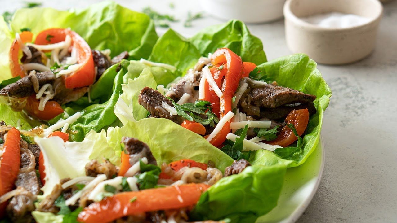 Keto Philly Cheesesteak Lettuce Cups