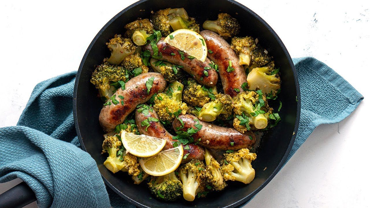 Keto Sausage & Broccoli Skillet Meal [Garlic Buttered & Juicy]