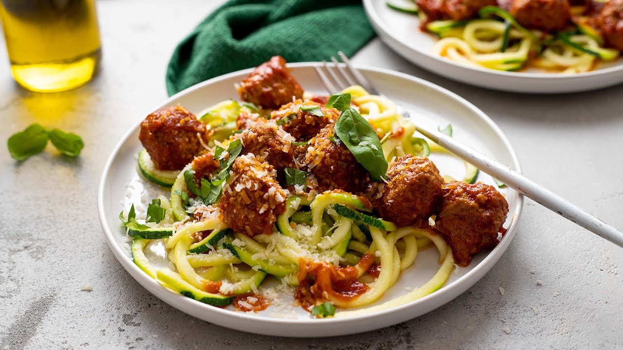 Keto Turkey Meatballs [with Zoodles]