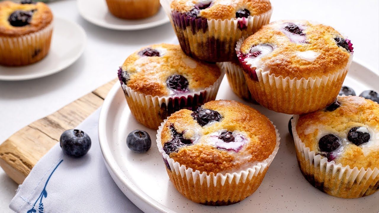Keto Blueberry Muffins [with Glaze Icing]