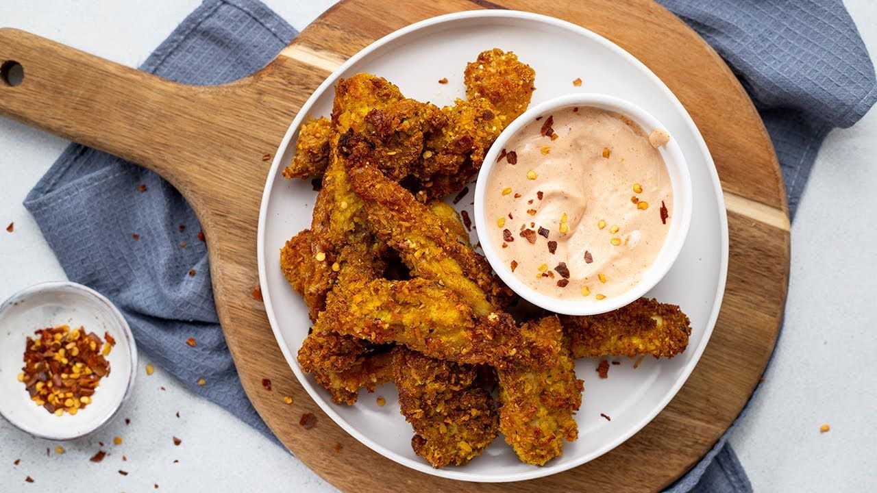 Keto Coconut Curry Chicken Tenders [with Sweet & Spicy Mango Sauce]