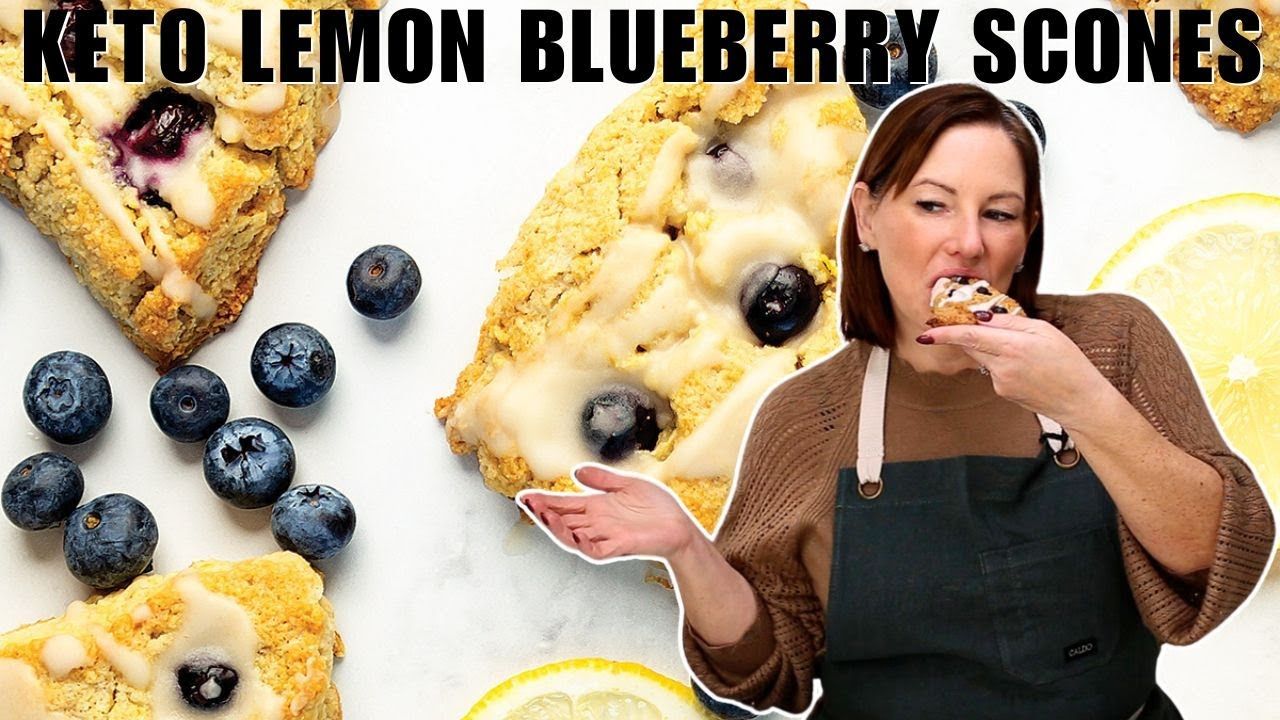 The Most Amazing Keto Breakfast Treat!  Lemon Blueberry Scones