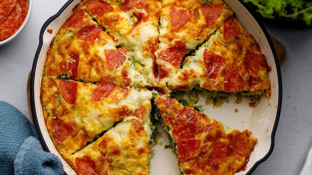 Keto White Pizza Frittata Recipe [Spinach & Ricotta]